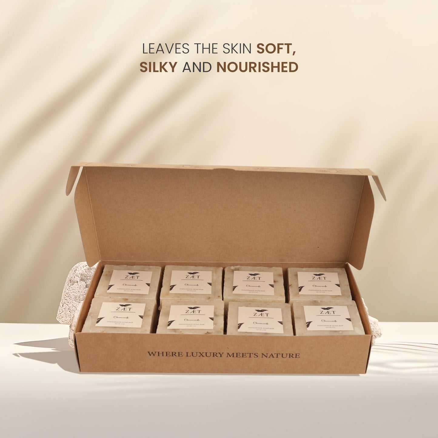 ZÆT Chamomile Soap Bar - Natural Handmade Soap for Hands & Body, 8 Pack