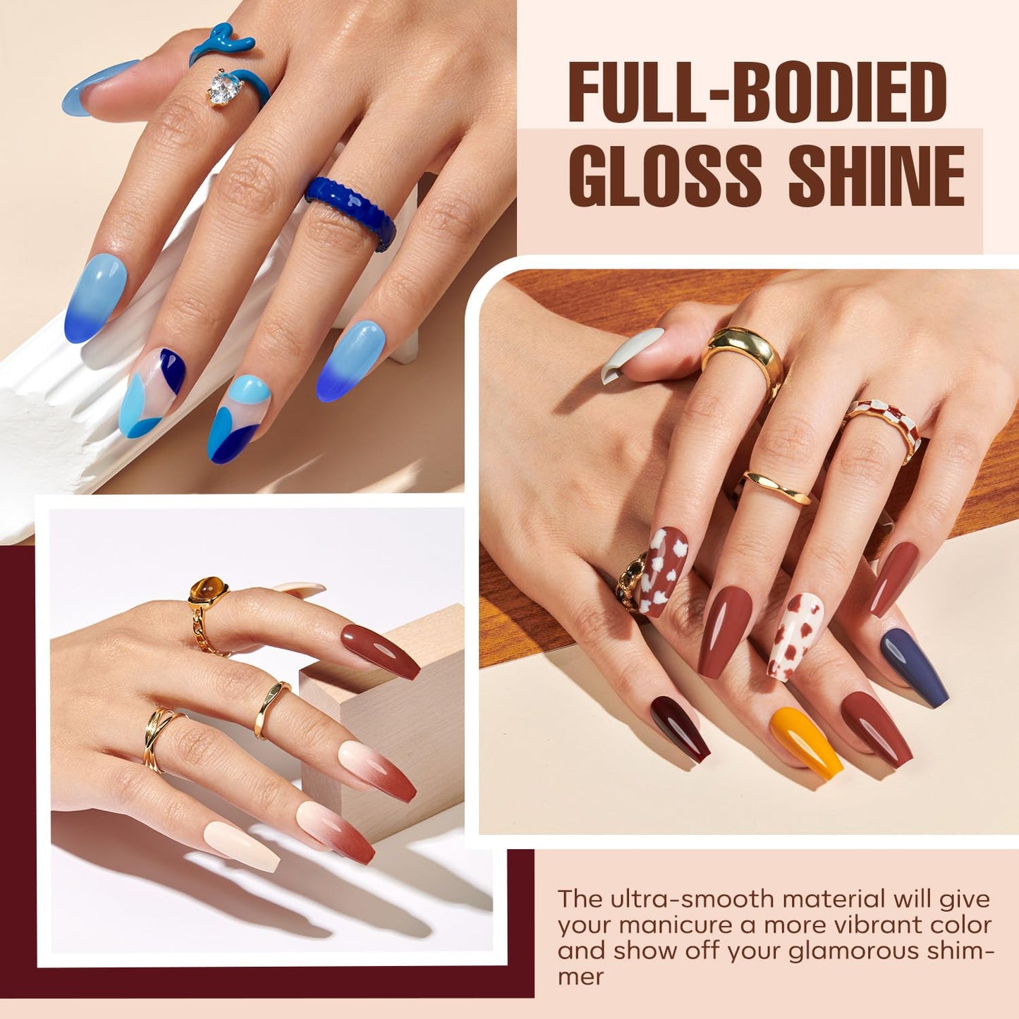 Gel Nail Polish Kit with UV Light - 42 Colors, Base & Top Coats, Nail Art Accessories | DIY Manicure Starter Set