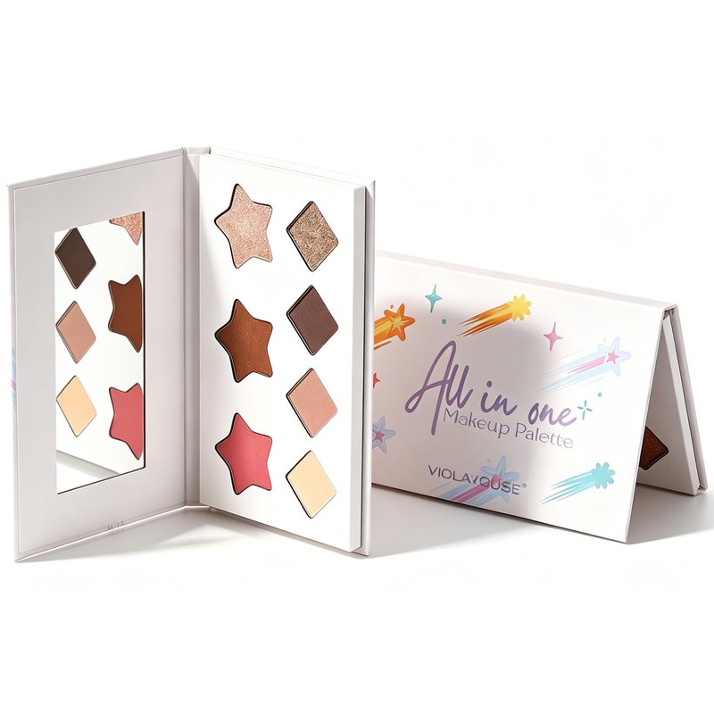 VIOLA HOUSE All In One Face Palette,Velvety-Smooth Buildable & Blendable Formulas,Bronzer,Eye shadow,Highlight 8.5g (Dark)