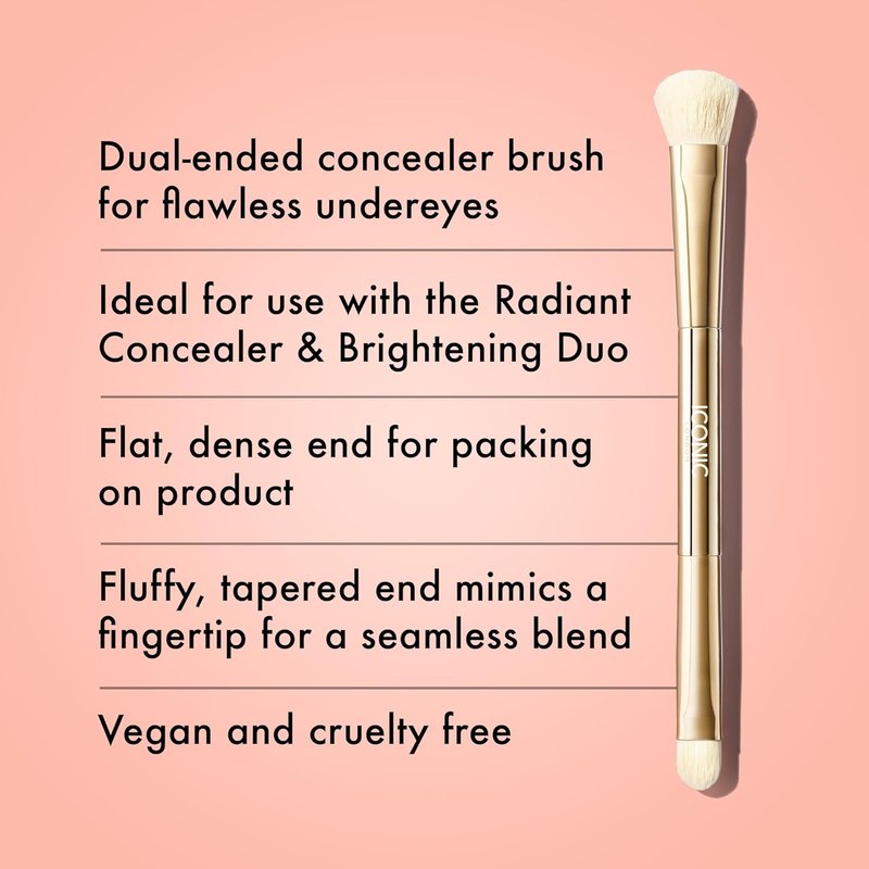 Concealer Duo Brush - Two-Sided Makeup Brush for Buffing & Blending | Perfect for Liquid & Cream Products