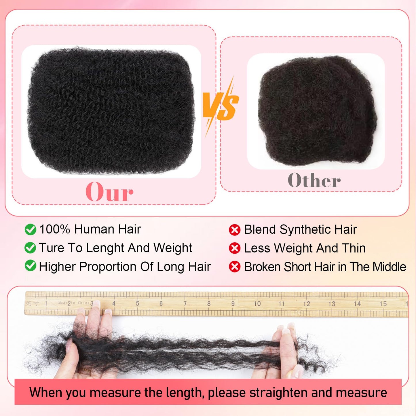 Afro Kinkys Bulk Human Hair (8 inch,3 packs,30g/pack) Afro Kinky-curly Human Braiding Hair Bulk for Spring Hair Twist Dreadlock Extensions Locs Braids Repair Natural Color
