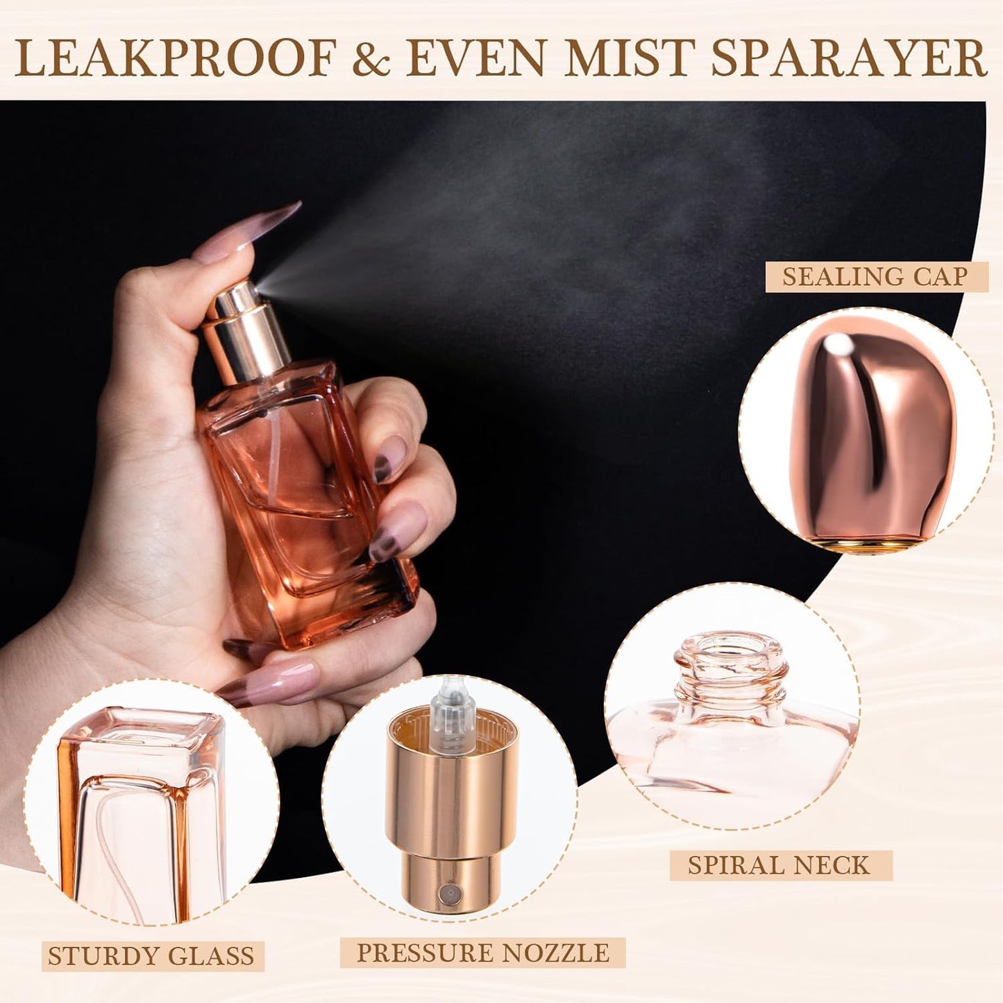 Yebeauty 12pcs 30ml Travel Perfume Bottles Empty, Portable Glass Perfume Spray Bottles Atomizer Sprayer Bottle for Perfume Cologne, 6 Colors