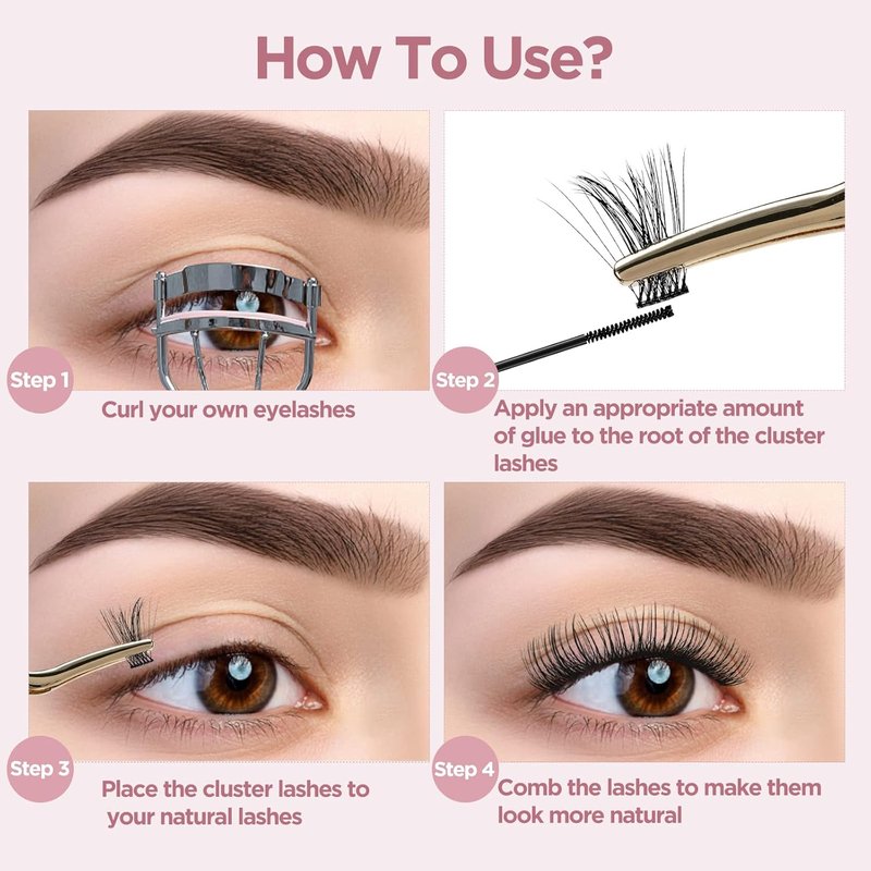 Lash Clusters - 72 Pcs DIY Individual False Eyelashes | Soft & Durable 8-16mm Mix for Home Makeup