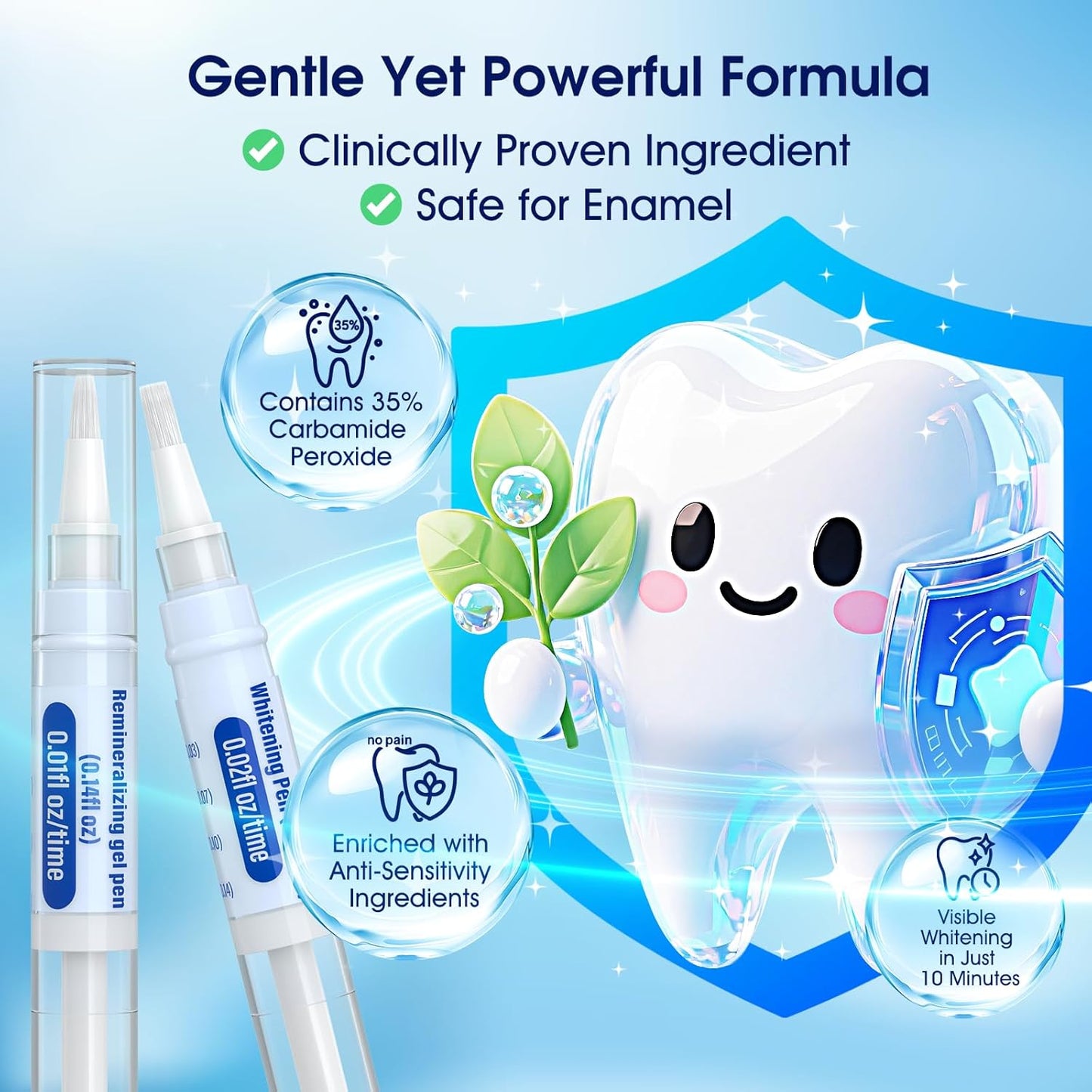 Teeth Whitening Kit with LED Light | 3 Gel Pens & 2 Desensitizing Pens | Safe for Sensitive Teeth, 0.68 Fl Oz (Cherry)