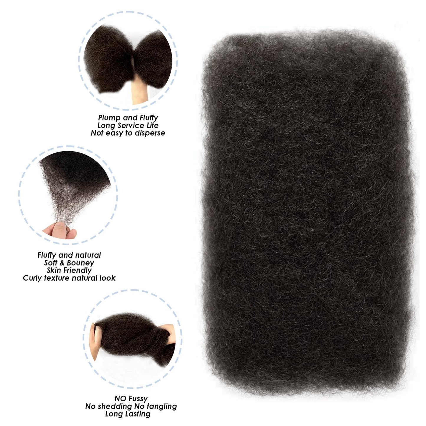 Afro Kinkys Bulk Human Hair,16 Inch 50g/Pack Afro Kinky-Curly Human Hair Bulk for Mini Twist,4C Chocolate Brown Bulk Human Braiding Hair For Micro,Crochet,Repair, Dreadlocks,Locs Extensions #4