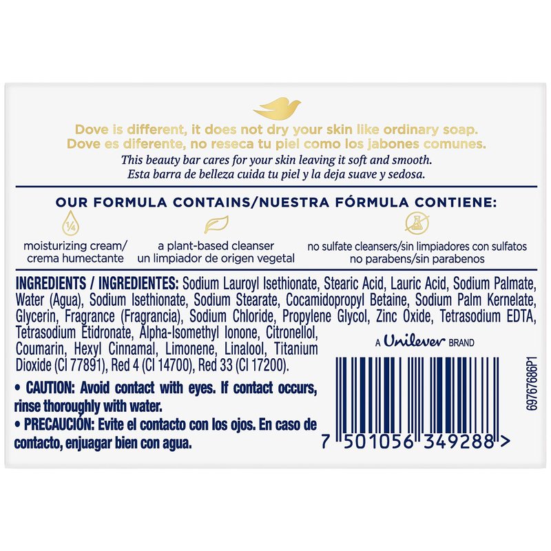 Dove Soap, Pink Beauty Bar 12-Pack – 3-in-1 Moisturizing Face, Body & Hand Soap, 4.75 Oz Ea