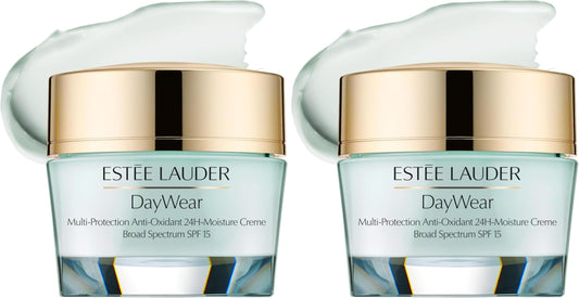 Estée Lauder DayWear Multi-Protection Anti-Oxidant 24H-Moisture Cream SPF 15 | Anti-Aging Moisturizer | Face Cream for Normal/Combination Skin, 1.7 Ounce, (Pack of 2)