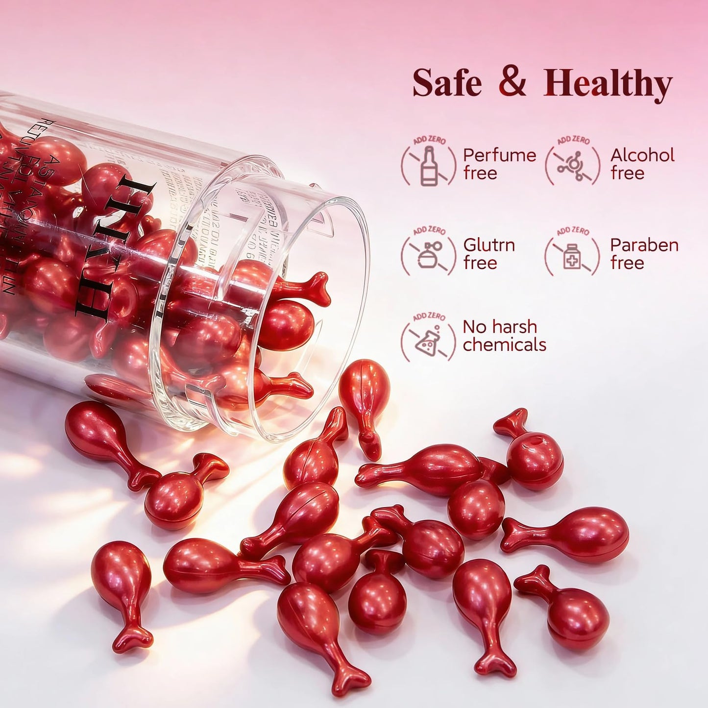 HKH Peptide Serum Capsules for Face: 48 Caps Anti-Aging & Firming Skin with Astaxanthin and Niacinamide - Antioxidant Serum for Smoothing Fine Lines - Even Tone for 30+ Women - Travel-Friendly