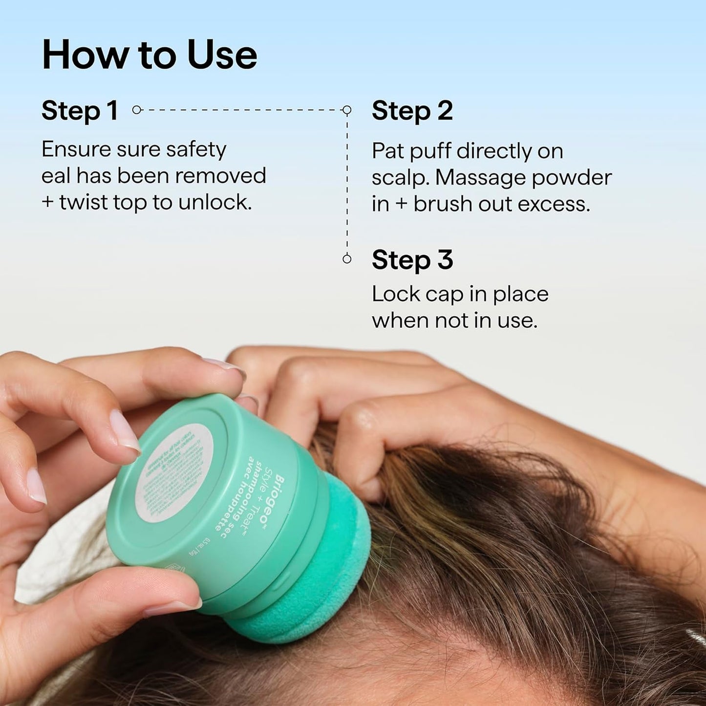 Briogeo Dry Shampoo Puff - Non-Aerosol Talc-Free Root Refresh | Volumizing Powder | Vegan & Cruelty-Free | 0.5 oz