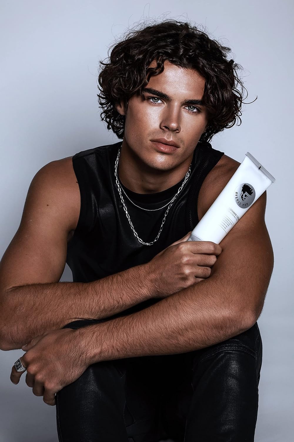 Avenue Man Curl Defining Cream - Unscented Extra Firm Defining Curl Cream for Men with Keratin, Acai & Herbal Extracts - Humidity Resistant, Lightweight Texture - Curly Hair Products for Men
