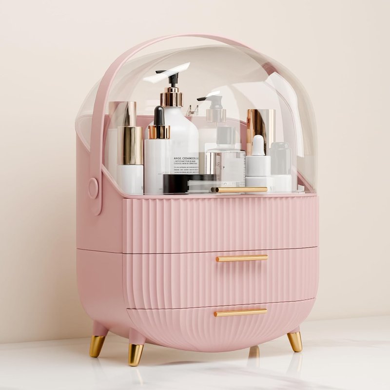 Vanity Organizer - Pink Beauty Storage with Lid & Drawers | Perfect Gift for Teen Girls (Ages 10-18)