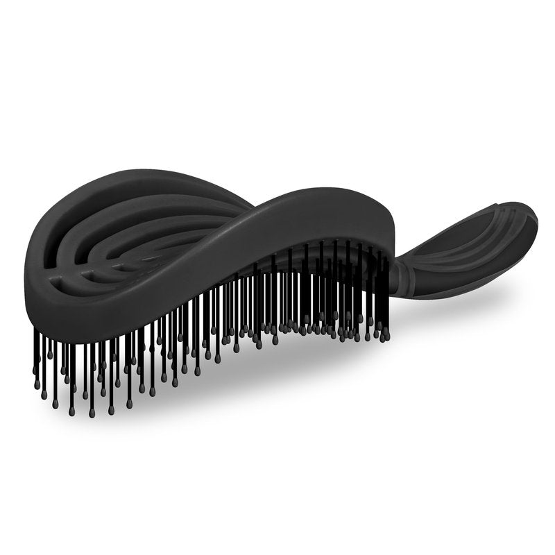 NuWay DoubleC Pro Professional Detangling Hair Brush – Patented Double Curve Scalp Care Brush for Gentle Detangling, Blow-Dry Styling & Wet or Dry Hair (Iron Black)