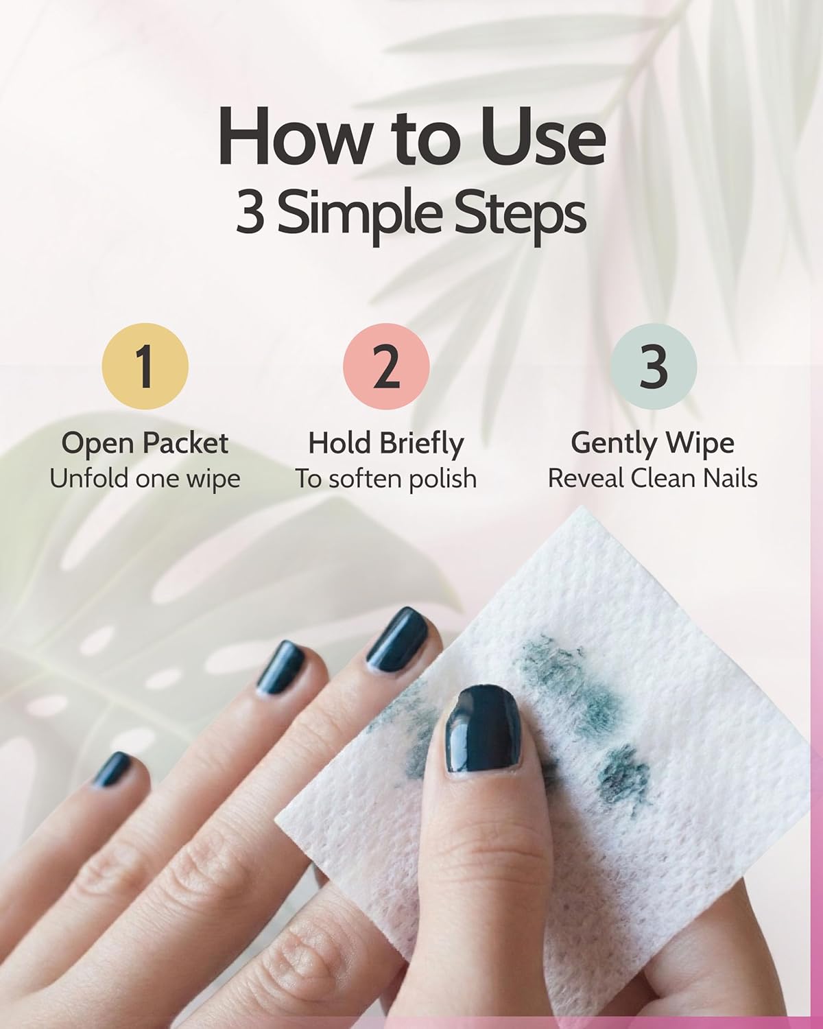Nail Polish Remover Wipes - Non-Toxic Soybean & Lavender Oil | 10 Individually Wrapped Pads for Home & Salon Use