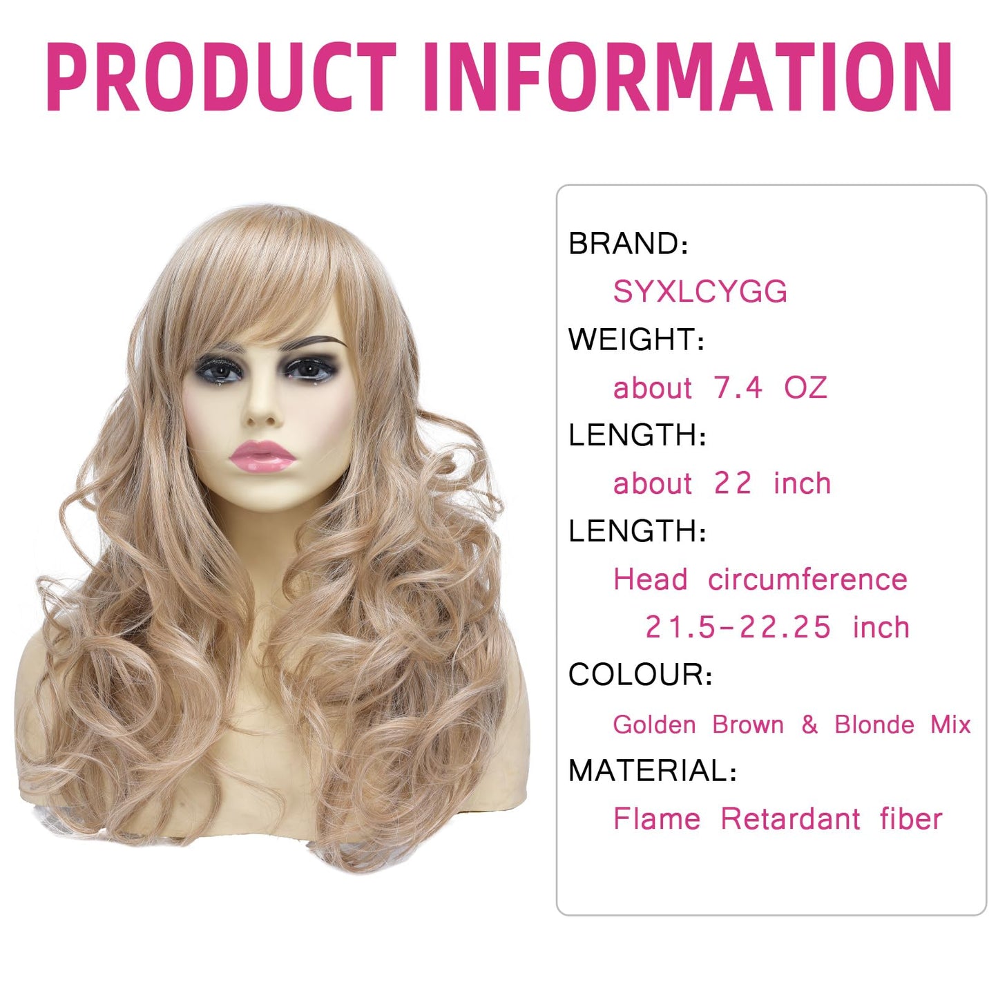 SYXLCYGG Wigs Women Long Grey Wig 28" Curly Silver Synthetic Womens Daily Wigs With Bangs Real Hair Wig White Wavy Part Costumes Wig Girls Ladies Natural(free wig cap)