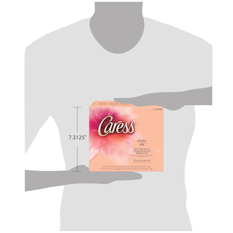 Caress Beauty Bar - Daily Silk Moisturizing Soap | 4 oz, 12 Bars (Pack of 2)