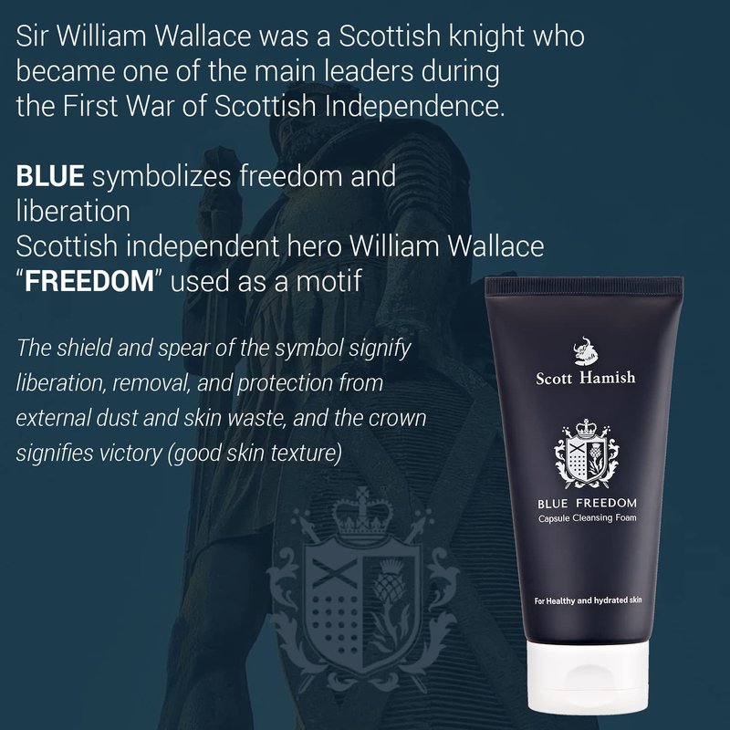 Scott Hamish Freedom Capsule Cleansing Foam - Exfoliating Face Scrub & Gentle Cleanser for Men | Moisturizing Cica Wash, 5.07 fl. oz.