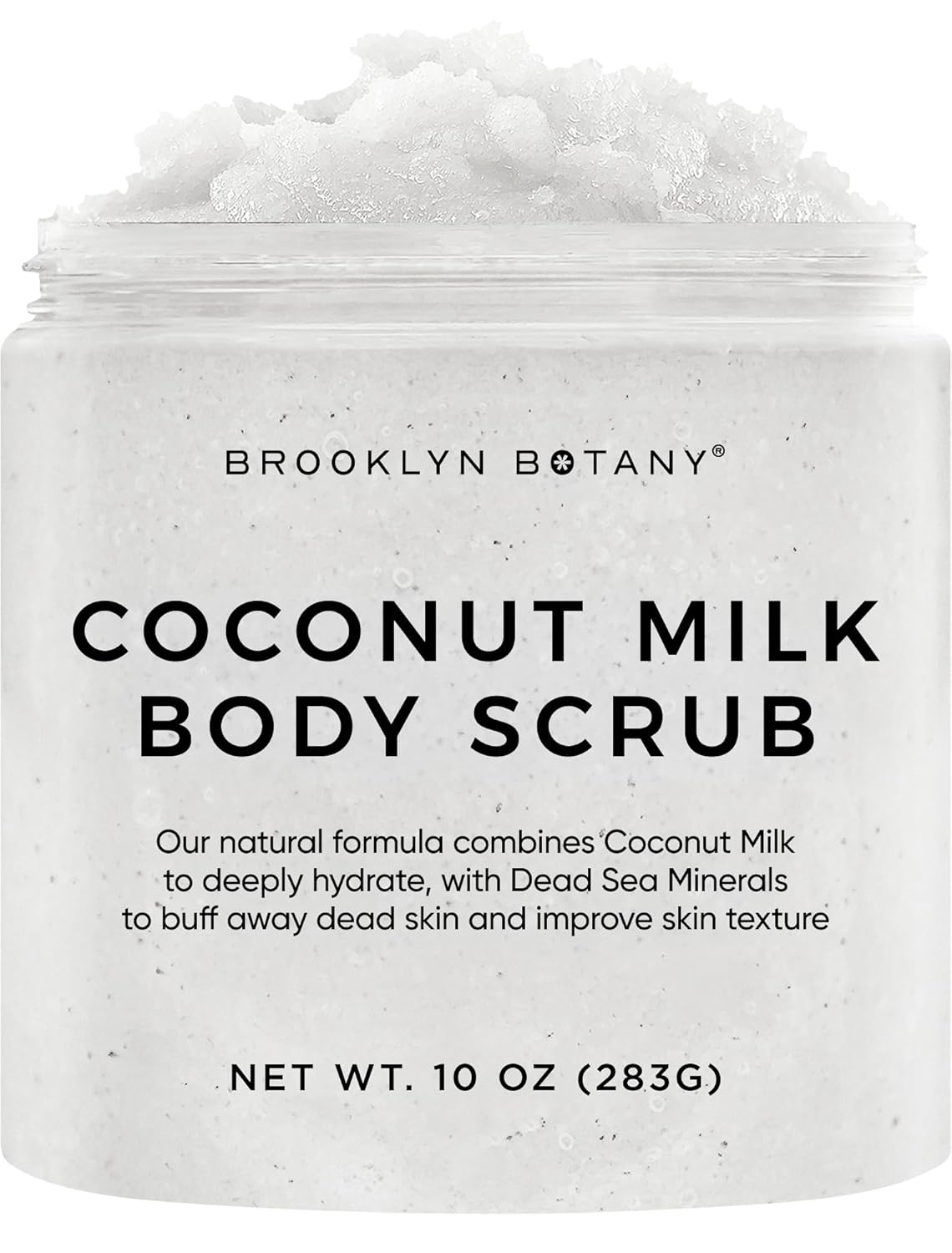 Coconut Milk Body Scrub - Moisturizing Exfoliating Scrub for Body, Face, Hands & Feet - 10 oz | Fights Stretch Marks & Fine Lines