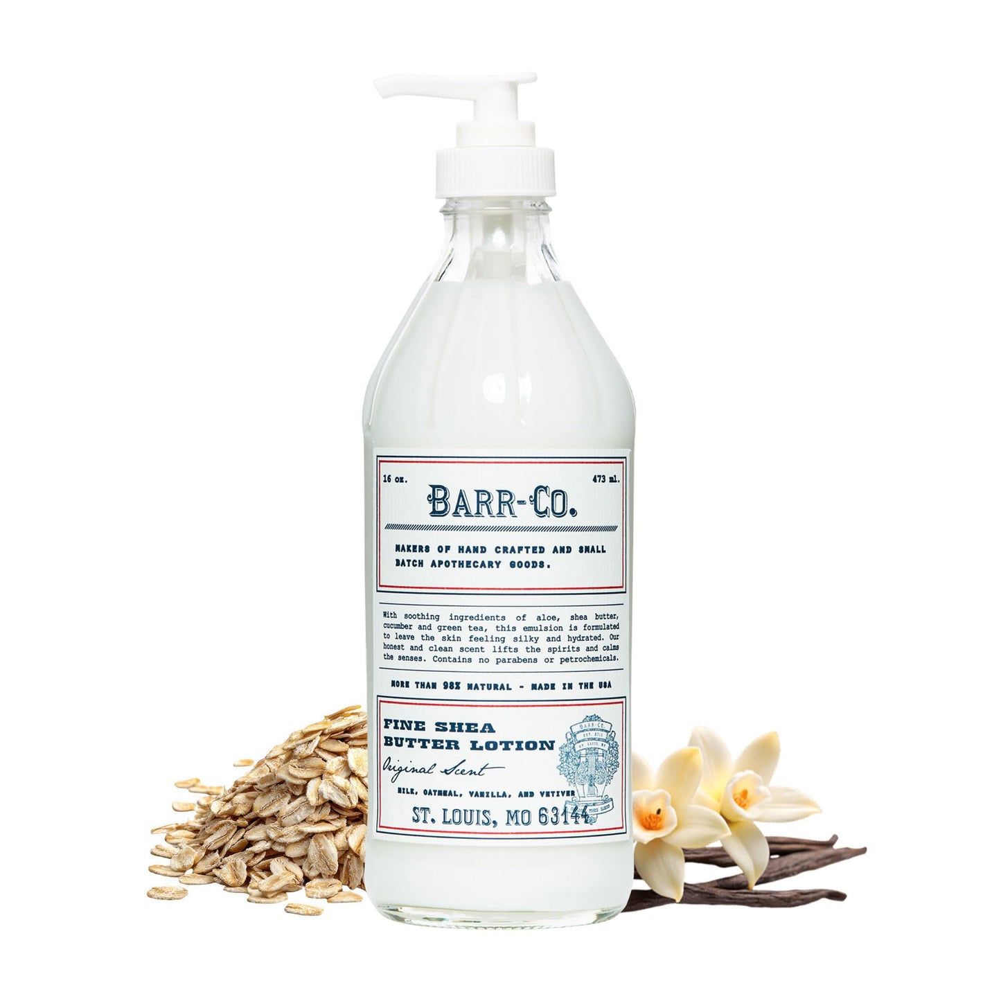 BARR-CO. Original Scent Shea Butter Lotion, 16 fl oz