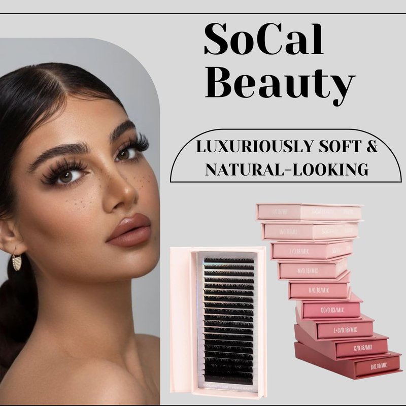 X Curl Mixed Lash Trays by SoCal Beauty – Faux Mink Eyelash Extensions (4–15mm) – 20 Rows per Eyelash Extensions Tray, Color-Coded, Aluminum Backing & Window View – Premium Eyelashes Extension