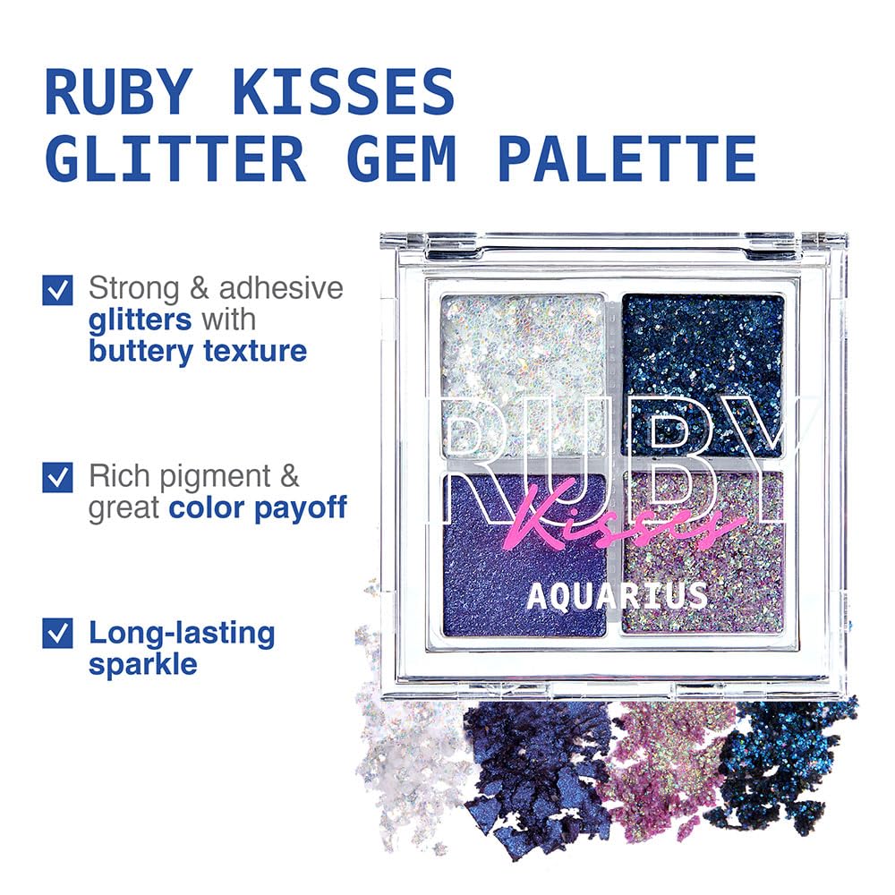 Ruby Kisses Limited Edition Bold Makeup Kit – 3 Mattest Matte Lipsticks, Glitter Gem Palette, Waterproof Eyeliner, Auto Lip Liner & Holographic Pouch