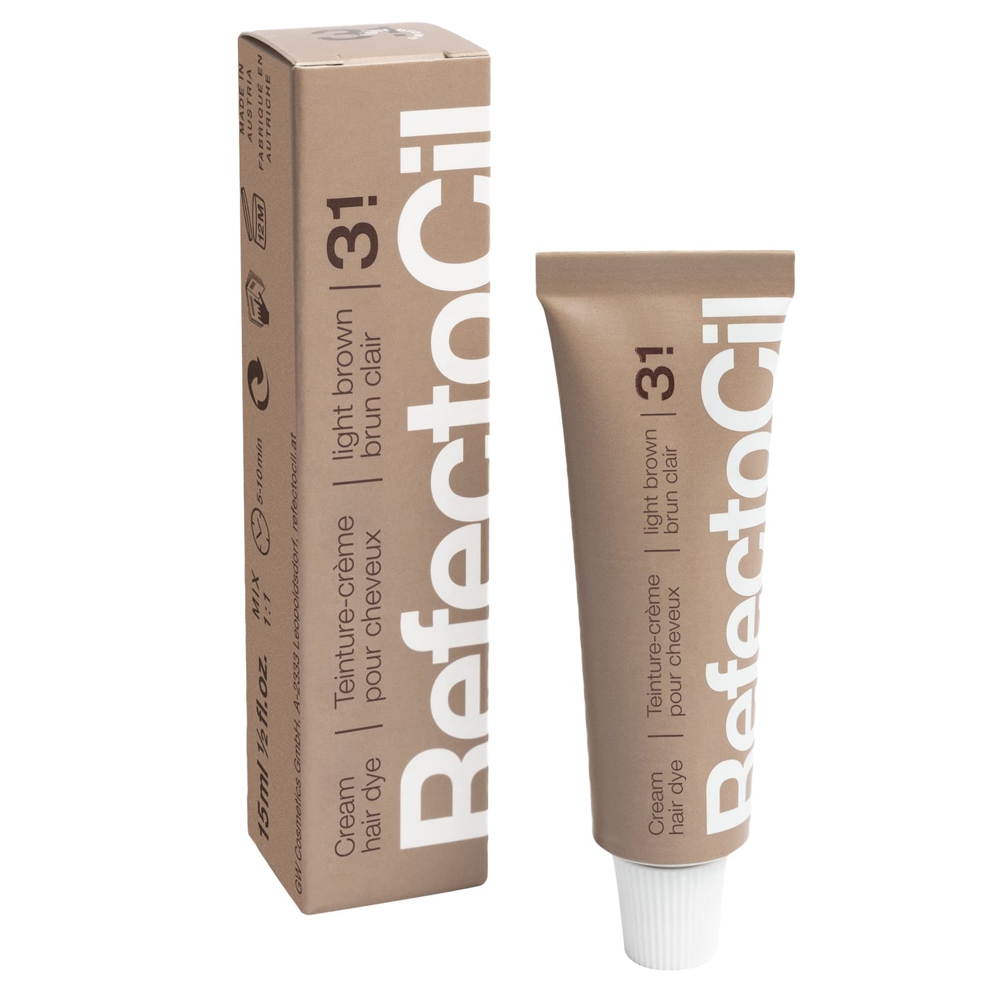 RefectoCil Cream Hair Dye 2-Pack – Natural Brown (#3) + Light Brown (#3.1)