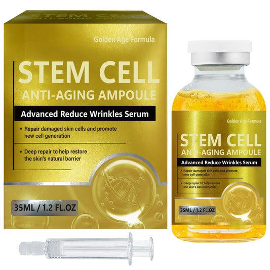 Stem Cell Serum for Face, Advanced Skin Renewal Formula for Wrinkle Reduction, Hydration & Radiance, Professional Ampoule for Daily Use and Microneedling, 1.2 Fl Oz