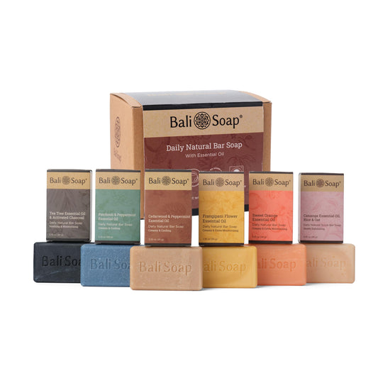 Bali Soap, Natural Soap Gift Set - Cold Process Soap for Men & Women, Vegan Handmade, Moisturizing, 6 Pack