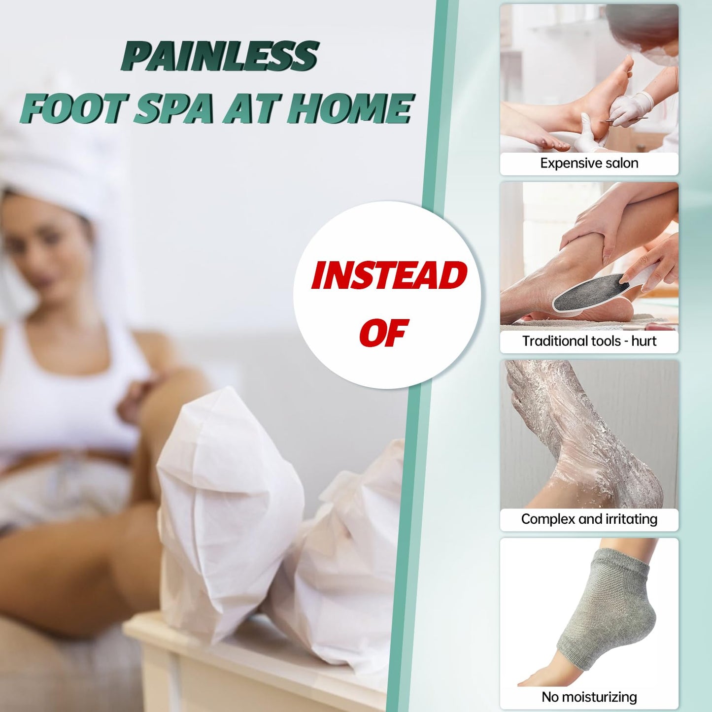 VGO 7 Pack Foot Peeling Mask, Natural Exfoliating Foot Mask, Dead Skin Callus Remover Repair Heels, Smooth Touch Feet, Hydrating Foot Care for Dry Cracked Feet
