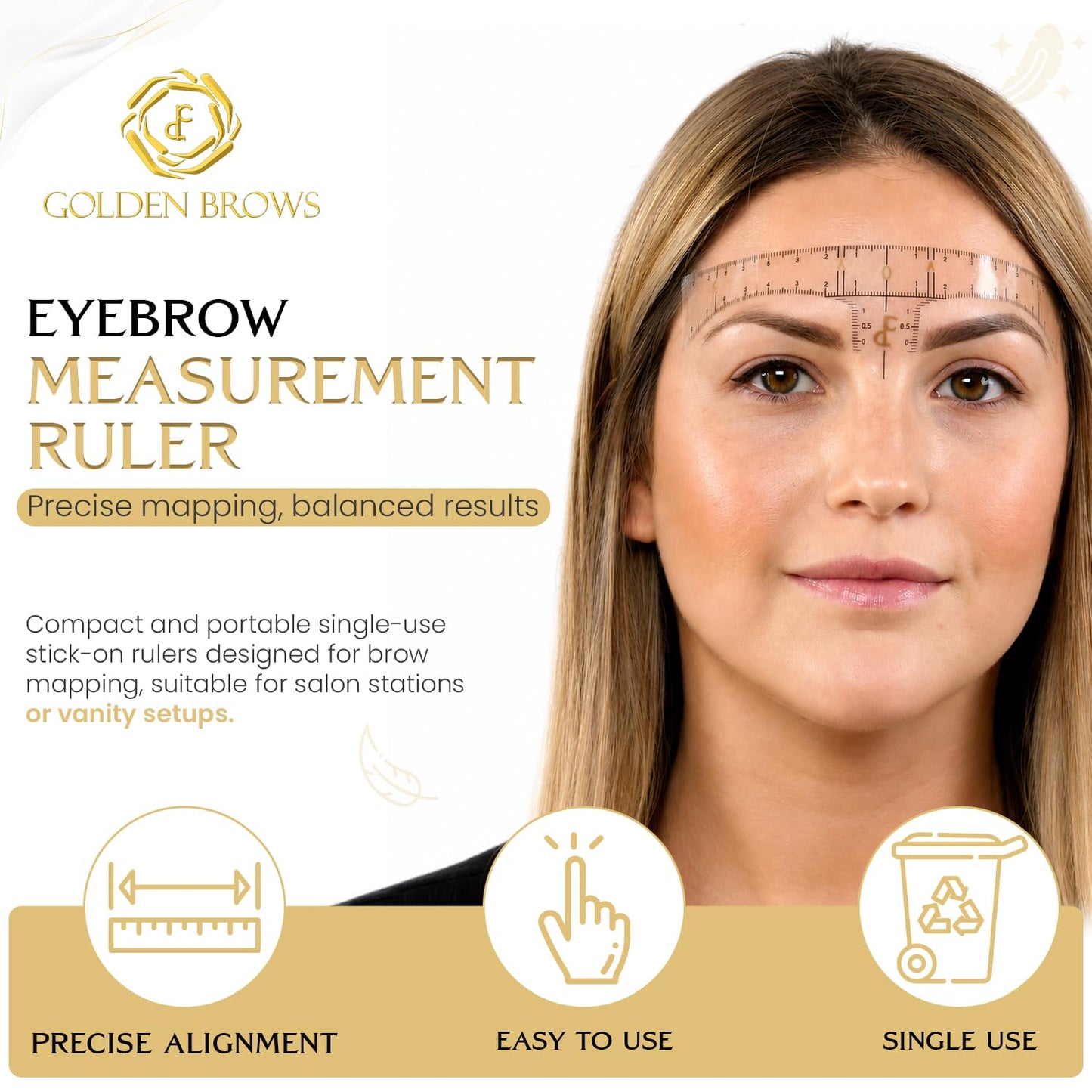Daria Chuprys Original Golden Brows Eyebrow Measurement Ruler Roll of 50pcs