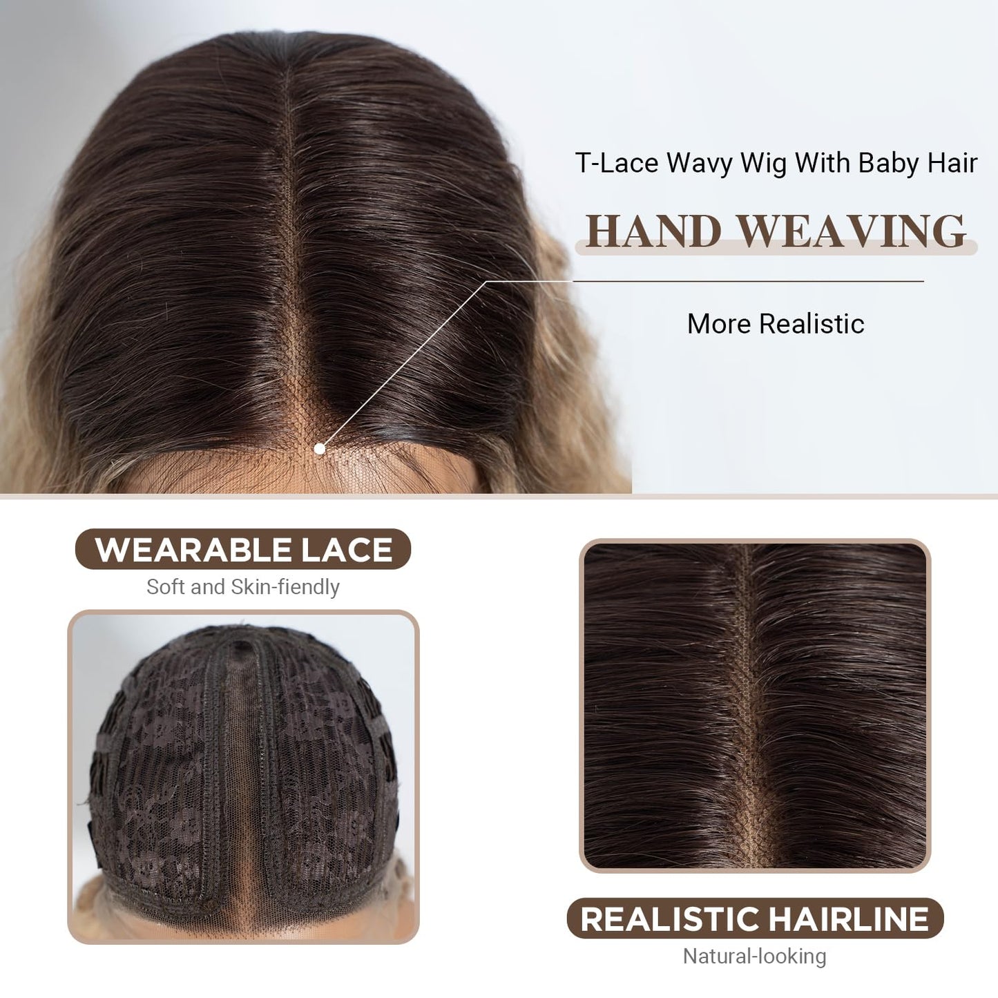 NOBLE Long Wavy Lace Front Wig - Ash Blonde 30 Inch Synthetic Hair | Heat Resistant for Daily Wear