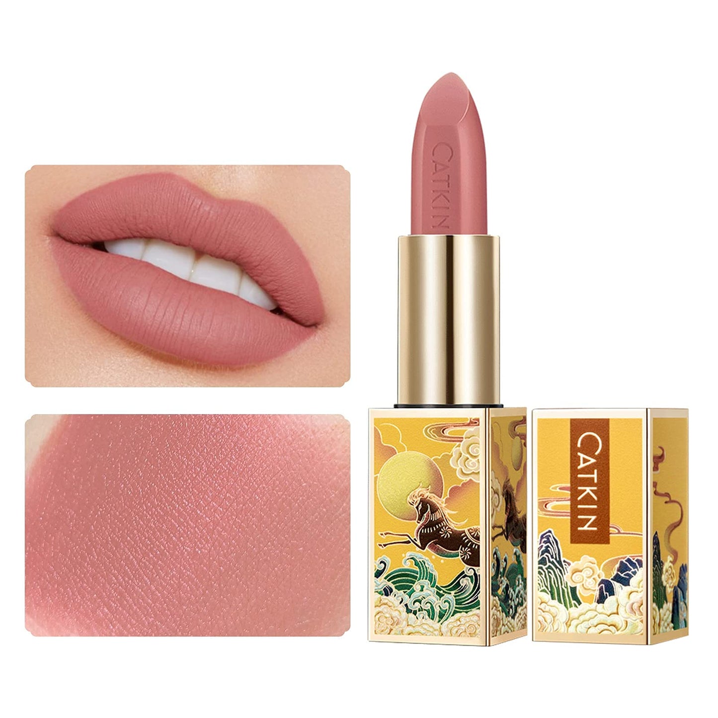 CATKIN 2Pcs Makeup Set Includes BB Cream Air Cushion Foundation C01 And Matte Lipstick CO157