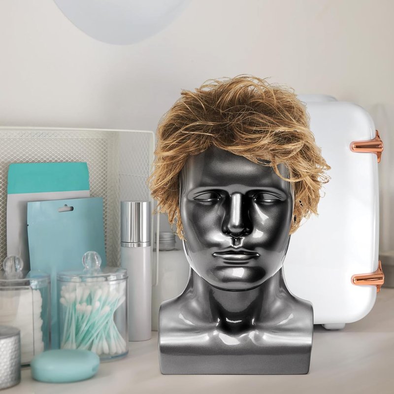 Male Mannequin Head - Professional Bald Training Display for Wigs, Hats & Sunglasses | Perfect for Styling