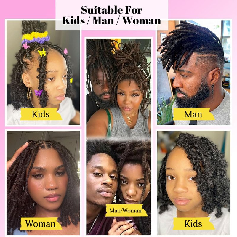 8 inch Loc Extensions Human Hair with Curly Ends, 0.4cm Width Permanent Dreadlock Extension Human Hair 20 Strands Natural 1b27 100% Full Handmade Dreads .Dyed and Bleached Drealocks