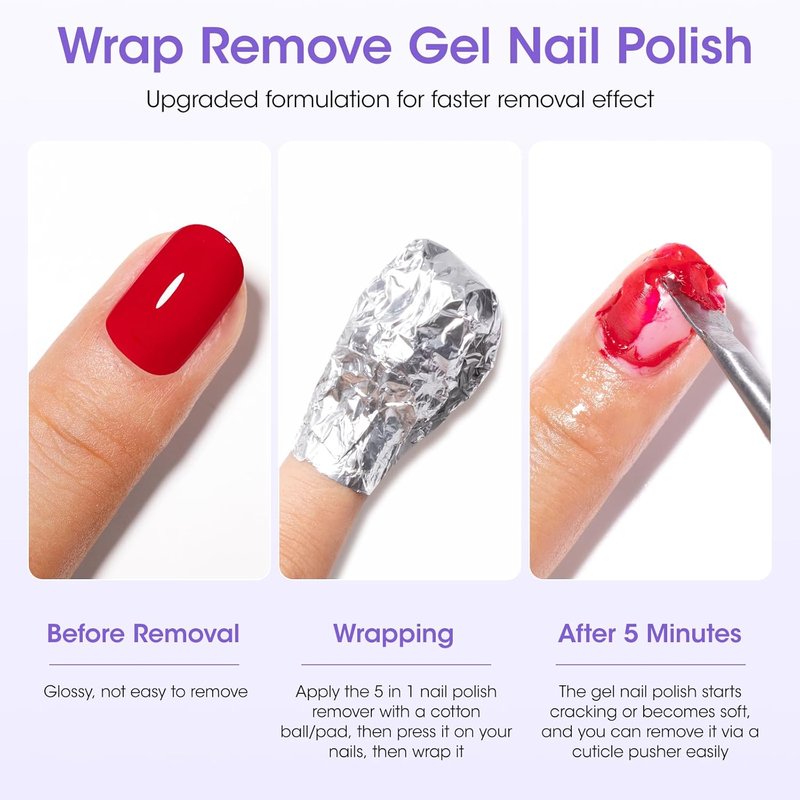 Gellen Non Acetone Nail Polish Remover - Jojoba & Castor Oil Enriched | 16 Fl Oz Soak Off Gel Polish Remover for Home Use