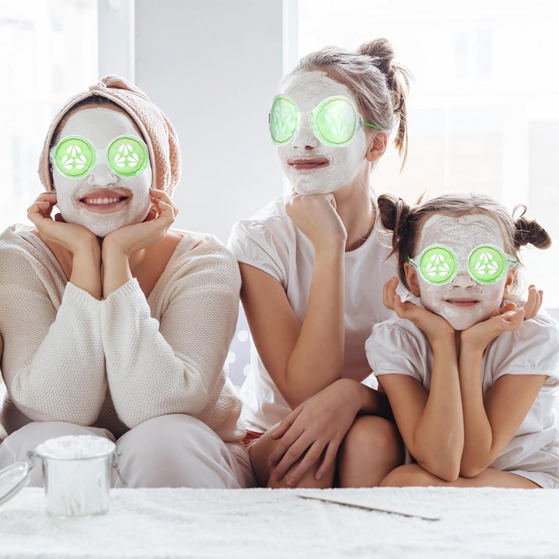 Skicuff Hot & Cold Gel Eye Masks - 12 Reusable Pads for Migraine Relief | Cucumber Scent