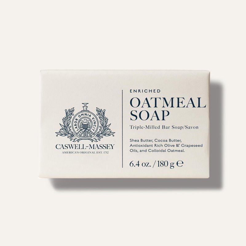Caswell-Massey Oatmeal Bar Soap - Soothing Colloidal Oatmeal, Shea Butter and Cocoa Butter - Gentle Moisturizing Soap for Sensitive and Dry Skin - Plant-Based and Cruelty-Free - Made in USA - 5.8 oz