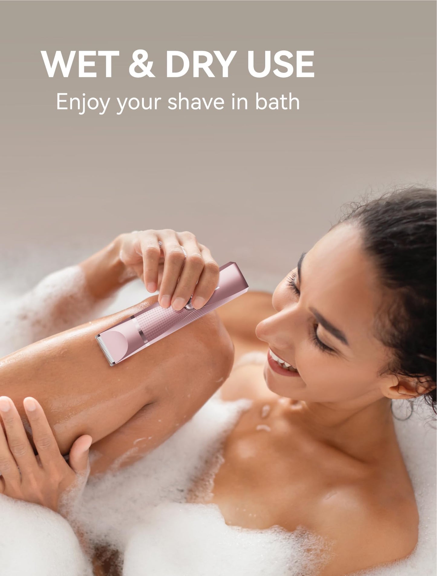 Pubic Hair Trimmer for Women-Unibono Bikini Trimmer, Replaceable 3-in-1 Electric Razors for Women, Electric Shaver in Poweverful Motor, Waterproof Personal Trimmer Groomer for Body Hair (Rose Gold)
