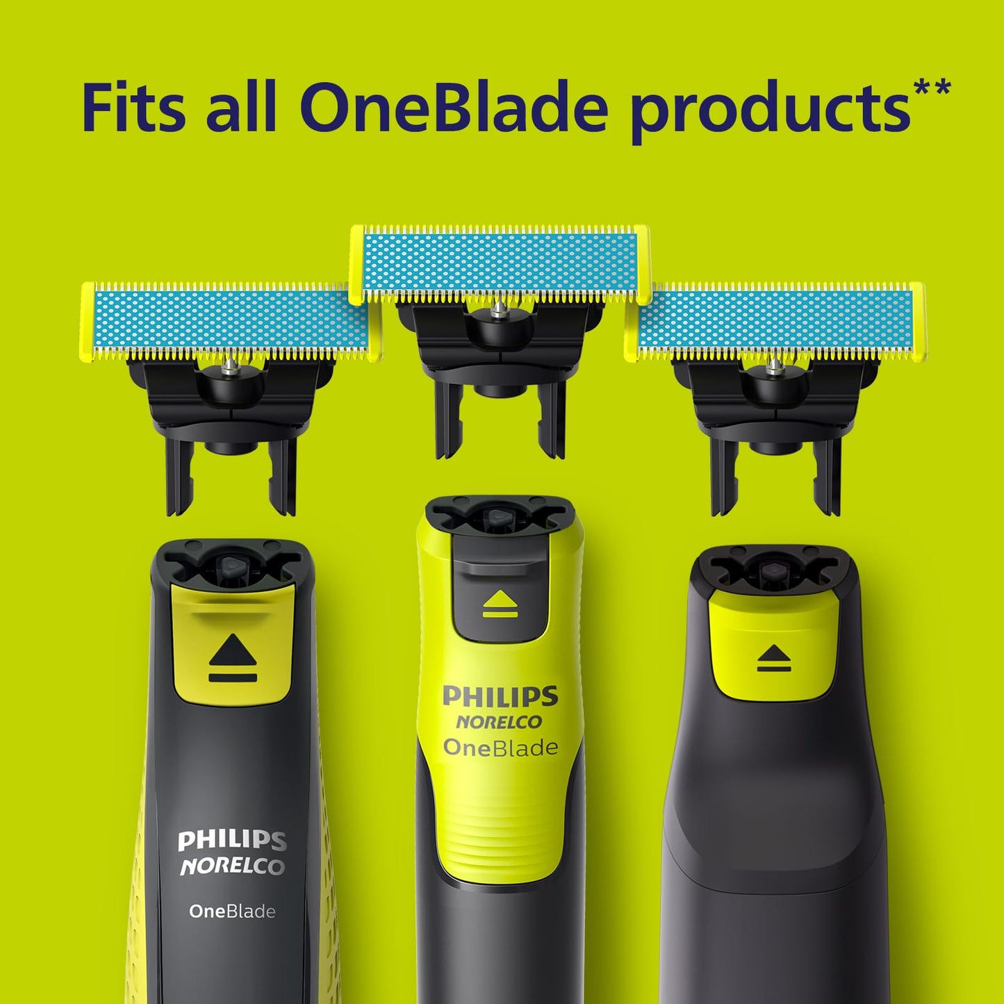 Philips Norelco OneBlade Anti Friction Blade,Genuine Replacement Blade for OneBlade Electric Shaver and Trimmer,Durable Stainless Steel,Trim,Edge and Shave,QP225/80,(Pack of 6)