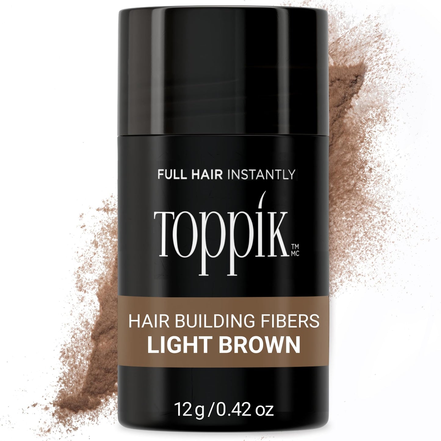 Toppik Hair Building Fibers, Light Brown, 0.11 Ounce Fill In Fine or Thinning Hair, Instantly Thicker, Fuller Looking, 9 Shades for Men & Women, Keratin Protein Formula
