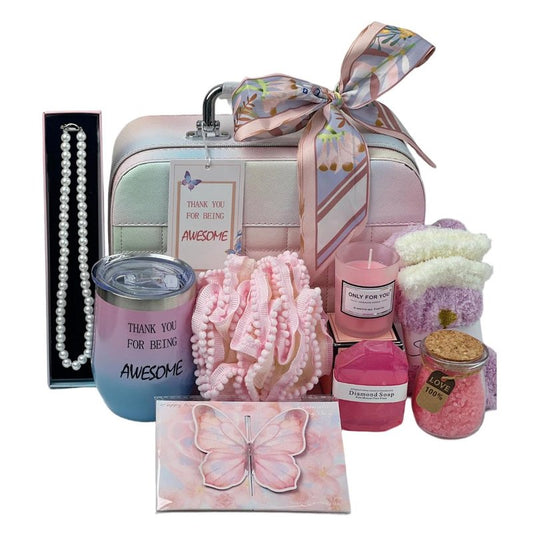 Thank You Gifts for Women, 10PCS Spa Set – Includes Pearl Necklace, Candle, Cosmetic Bag – Perfect for Teachers, Coworkers, Moms, Nurses & Friends