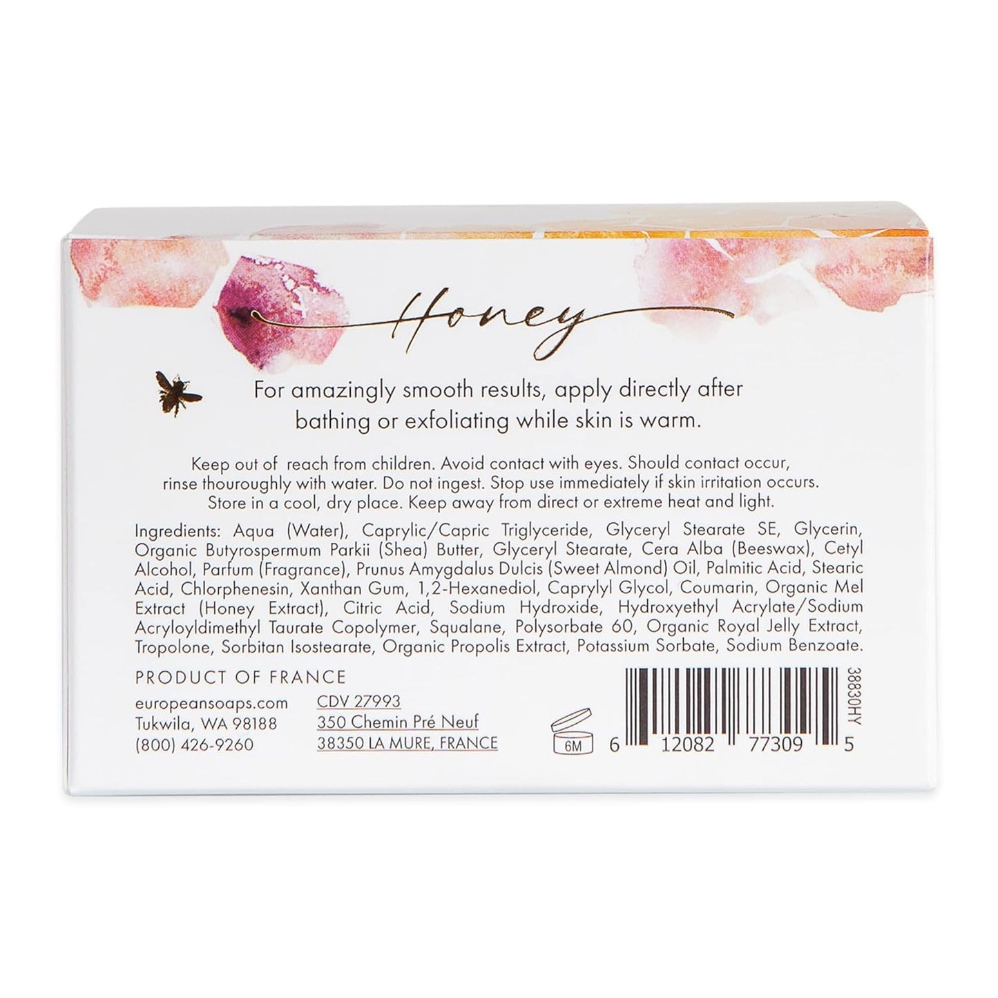 Pre de Provence Honey Collection Body Butter - Deeply Nourishing, 6.7 Fl Oz