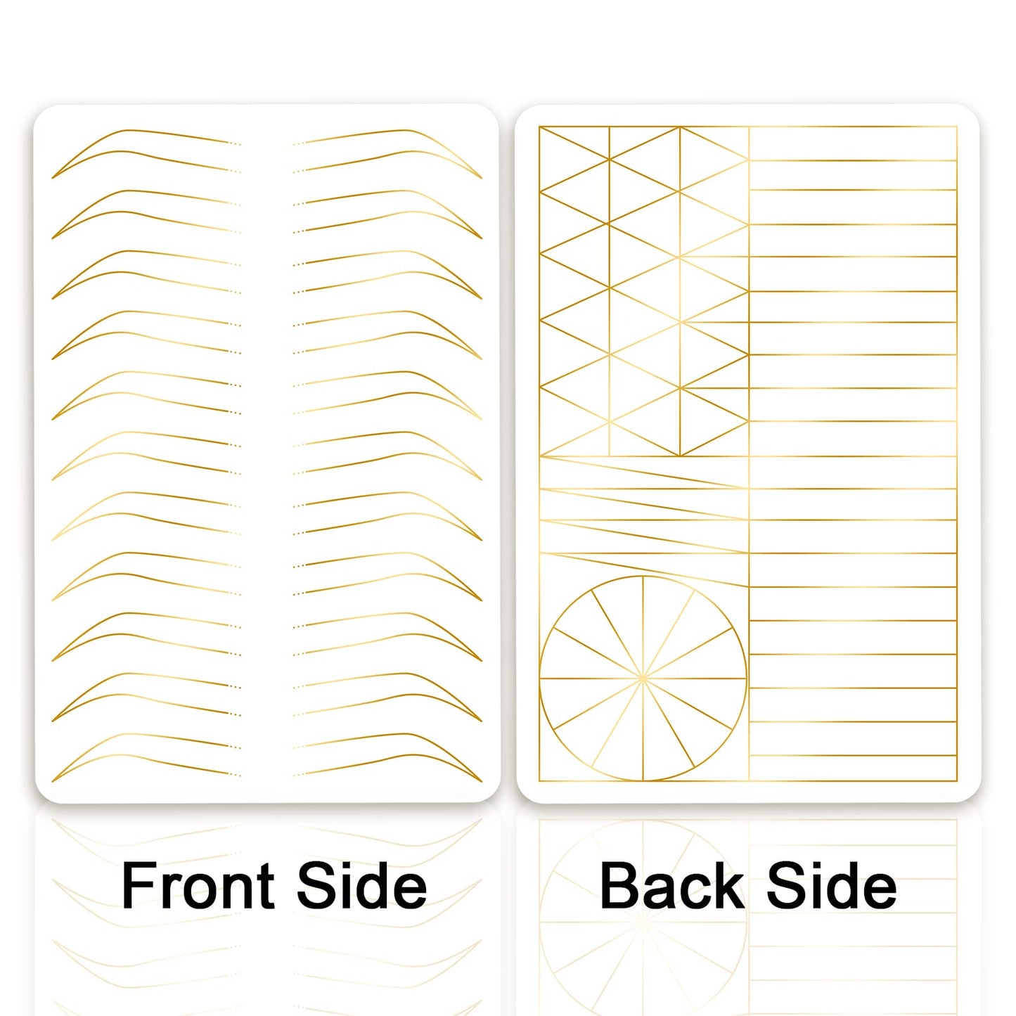 Guapa Silicone Eyebrow Practice Skin Ombre Powder Brows Fake Skin Sheet Double Sides Microblading Practice Skin for Tatto Artists and Beginners (3pcs White Brow Skin with Golden Outline)