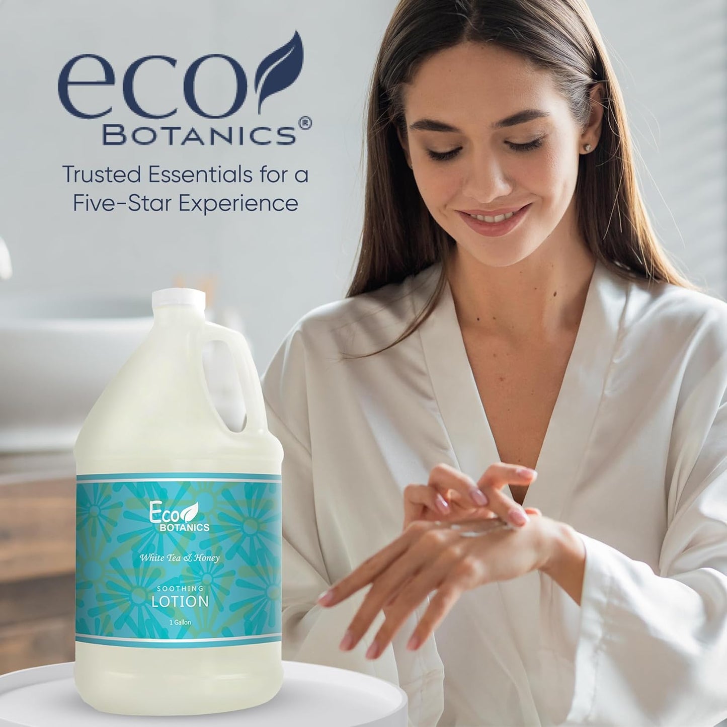 Terra Pure Eco Botanics Natural Lotion - Raw Honey & White Tea | Gallon Jug for Airbnb & Home Use