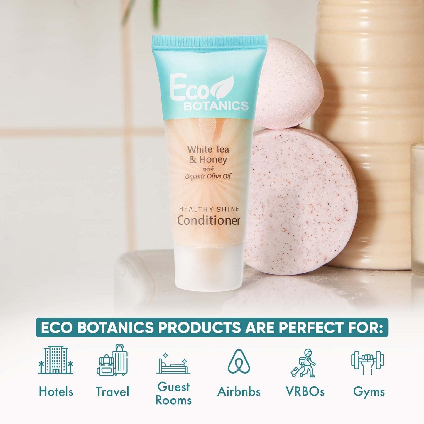 Eco Botanics Travel-Size Hotel Shampoo and Conditioner .85 oz (Case of 20)