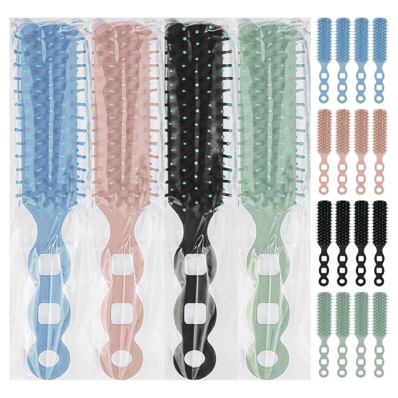 Gisdo Bulk Hair Brushes for Homeless, 60 Pieces Hair Brush Bulk for Curly Wavy Hair Blow Drying Styling Detangling Suitable for Shelter, Hotel,Charity(Colorful)