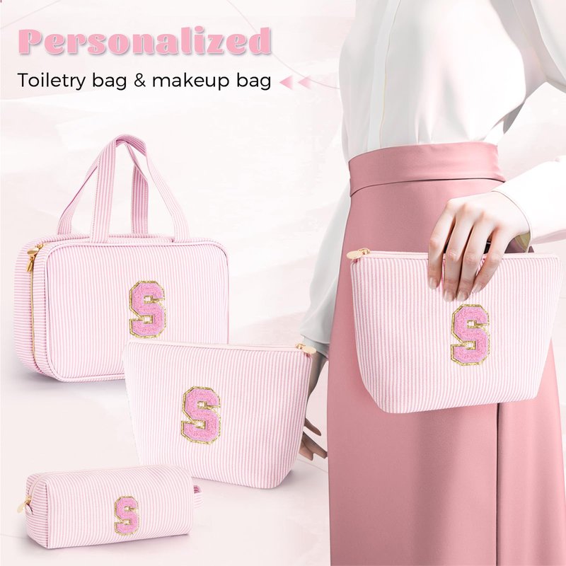 Fystdtote Gifts for Teenage Girls Birthday Gift for Girls Women Toiletry Makeup Bag Cosmetic Bag Teacher Gifts for 3 4 5 6 7 8 9 10 11 12 13 Year Old Girl - Pink S
