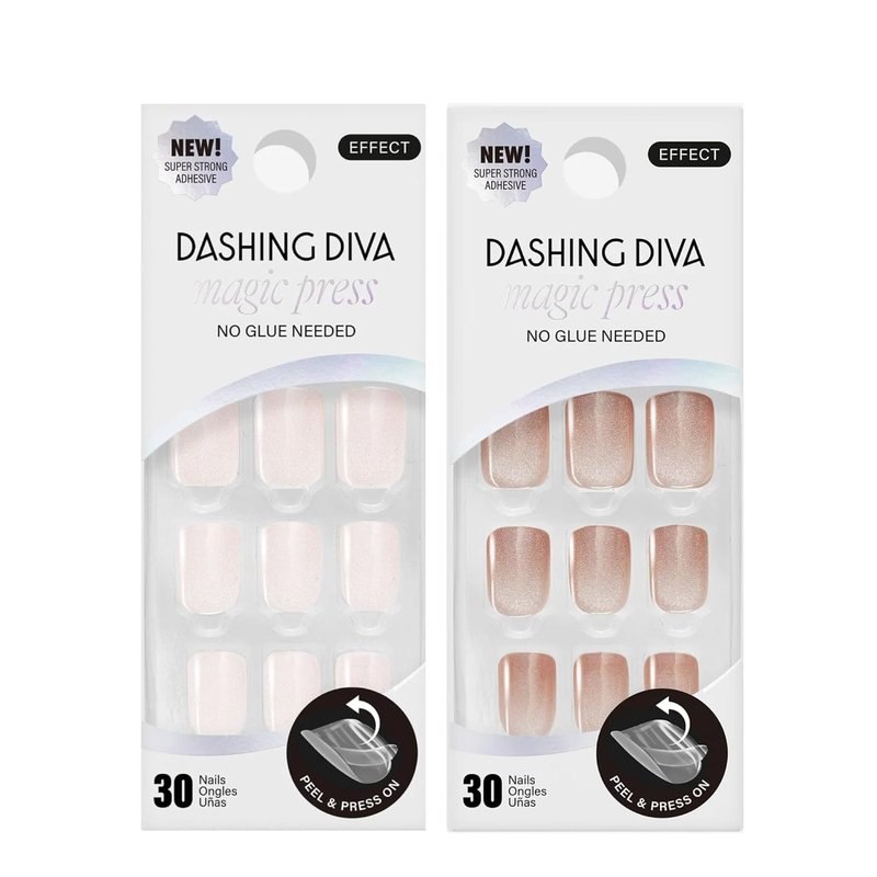 Dashing Diva Magic Press Nail Bundle | Fairytale Collection - Square Shape Press-On Nails - 2 Sets, Long-Lasting Gel
