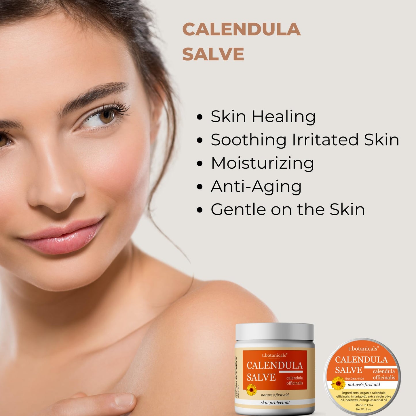 Calendula Salve, Skin Soothing Calendula Cream, Marigold Balm, Herbal Moisturizer for Dry Skin