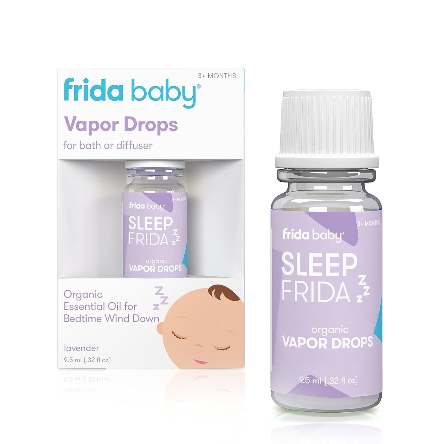 Frida Baby Natural Sleep Vapor Bath Drops - Lavender Essential Oil for Relaxing Bedtime | Aromatherapy Sleep Aid