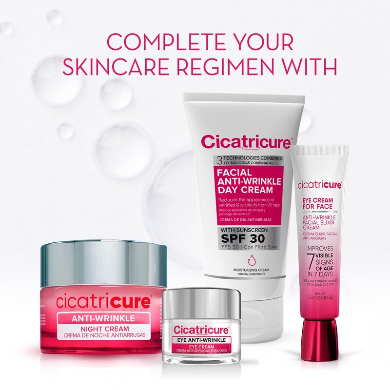 Cicatricure Deep Anti-Wrinkle Kit with Eye Cream and Face & Neck Cream, Wrinkle Cream System with Face Moisturizer and Neck Cream, Daily Care for Wrinkle-Prone Skin, Skincare Gift Set, 2 Count